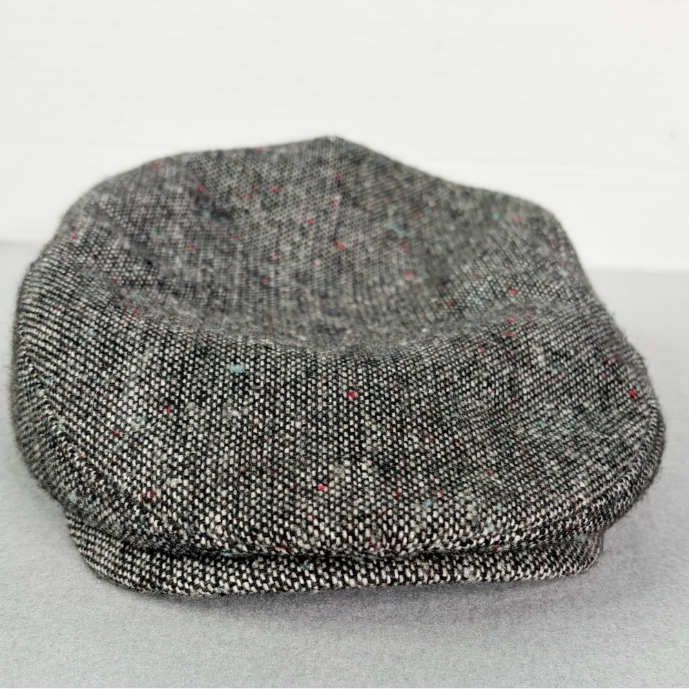 Vintage 90s Y2K Union Made Twill Gray Newsboy Cabbie Cap 7-71/8 Streetwear Retro